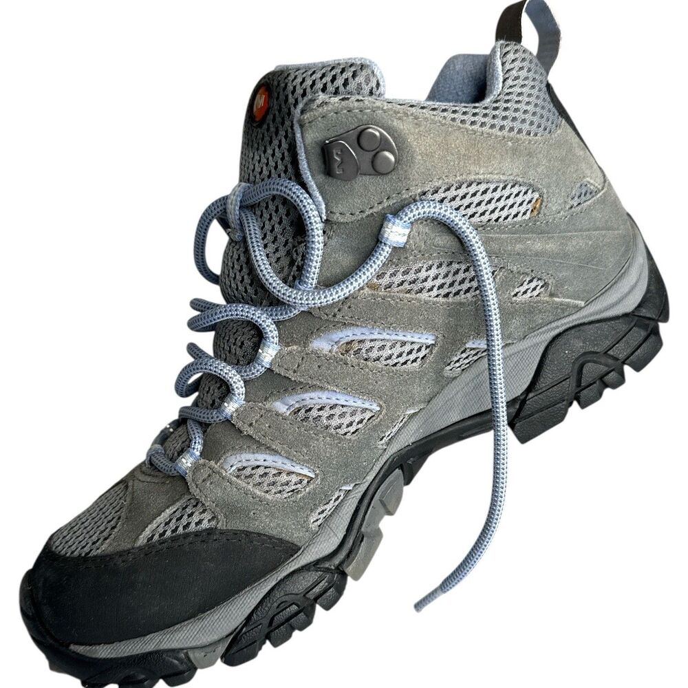 Merrell Moab 2 Hiking Boots Womens 8.5 Gray Periwinkle Waterproof Trail J88792 - Picture 3 of 11
